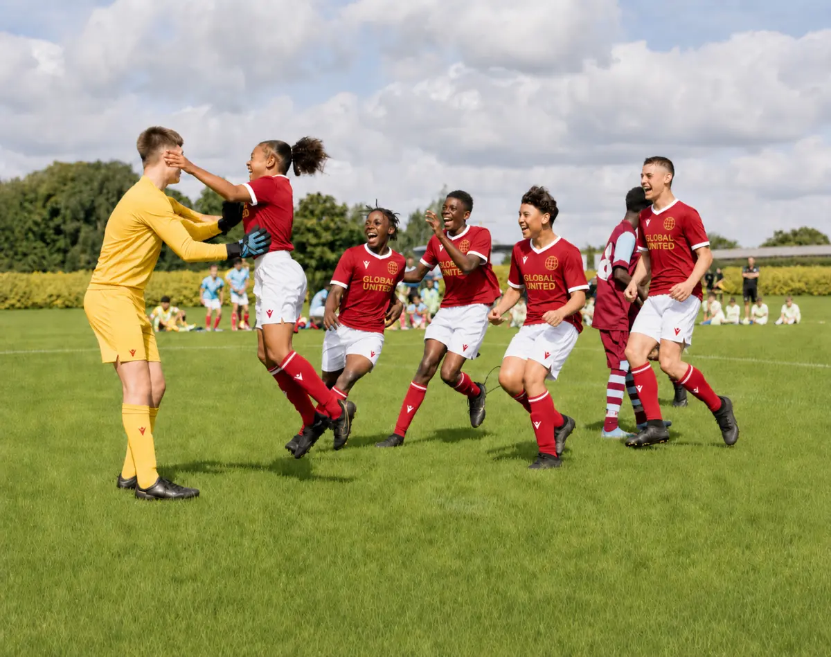 Global United players celebrating together